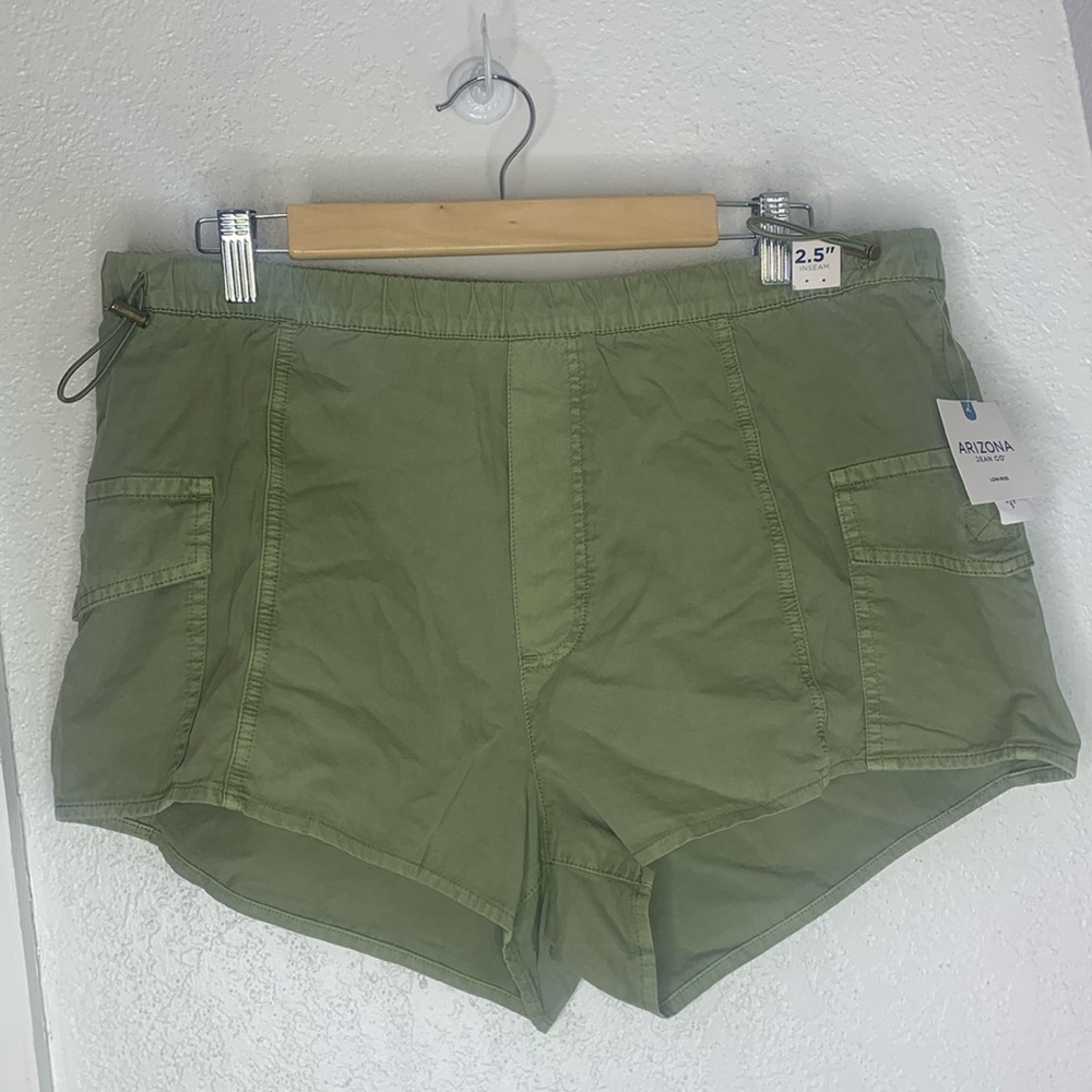 Arizona Jean Co Low Rise Utility Shorts Green Y2K Coastal Beach Hiking PNW Large